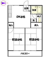 賃貸マンション情報｜鍬田ハイツⅢ　間取り図