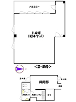 賃貸オフィス・賃貸店舗情報｜第一平成ビル 2-B号　間取り図